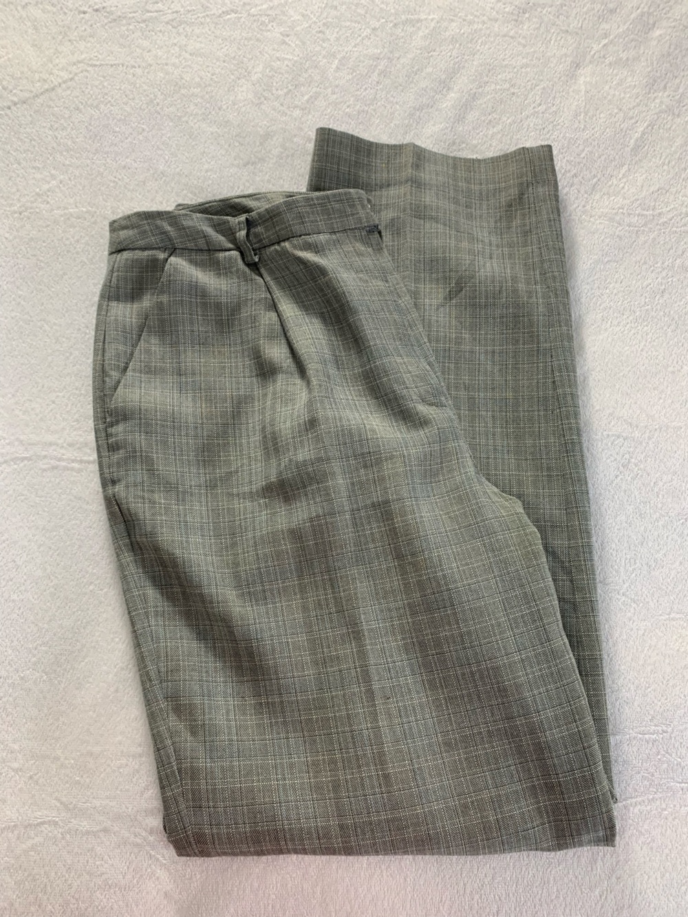 Evan Picone Gray Plaid Women's Dress Trousers 12 Lined Tailored Office Fall
